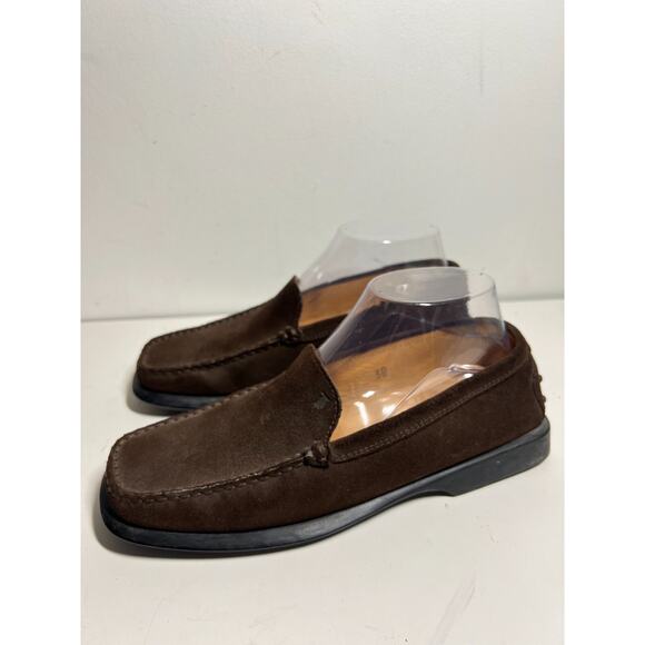 Tod's Shoes - Tod's Womens Brown Suede Square Toe Slip On Driving Loafer Moccasin Shoe 8 US 38